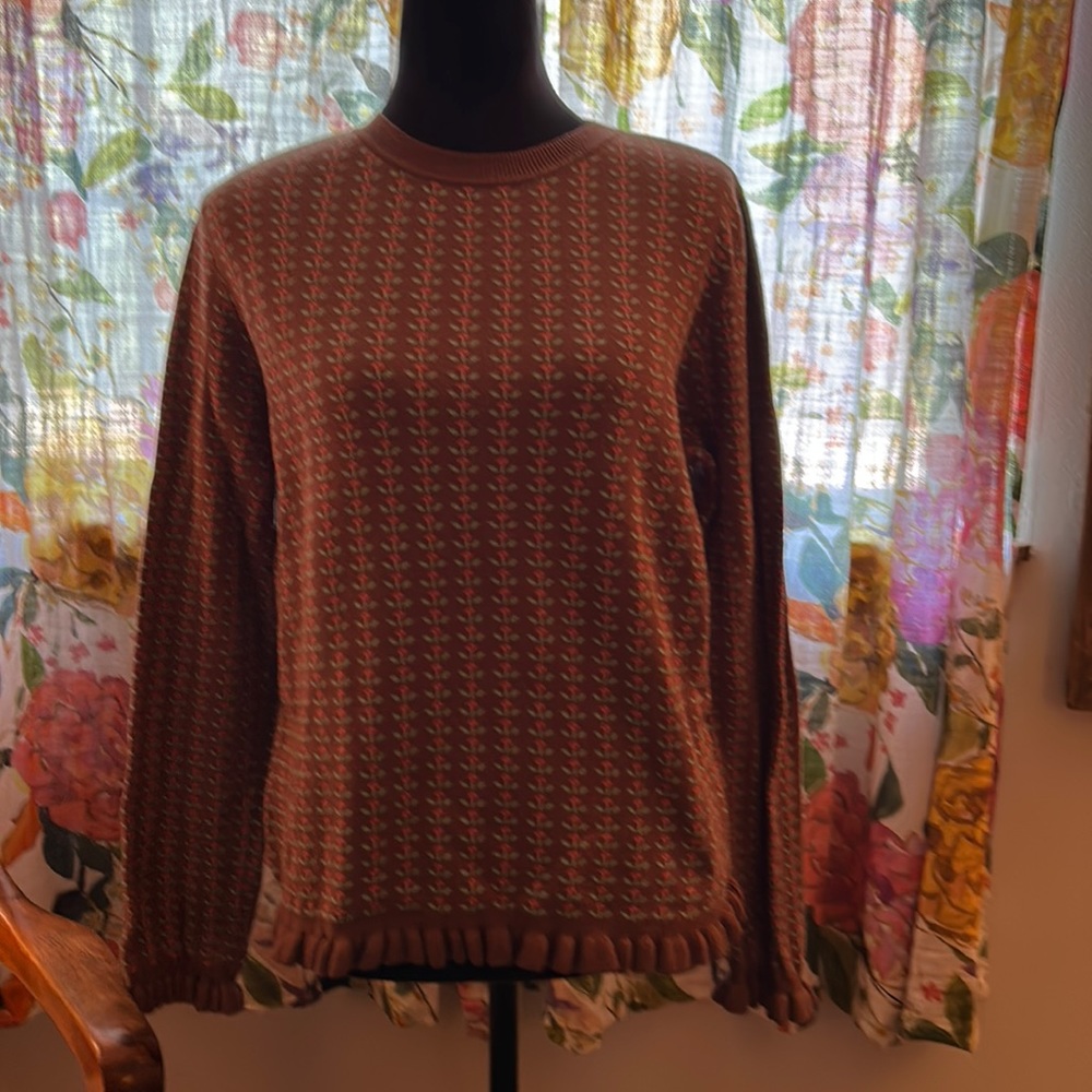 ModCloth Ruffled Trimmed Sweater Size XL